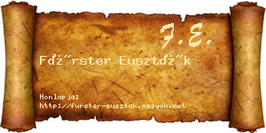 Fürster Euszták névjegykártya